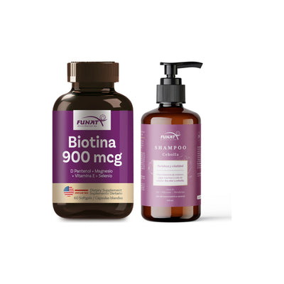 Biotina 900mg+d pantenol x 60sg lleva shampoo de cebolla x 450 ml