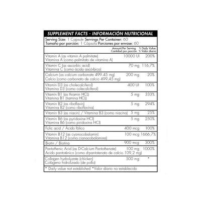 Capell (Vitaminas+ Biotina+ Colágeno Hidrolizado) 60 Cap