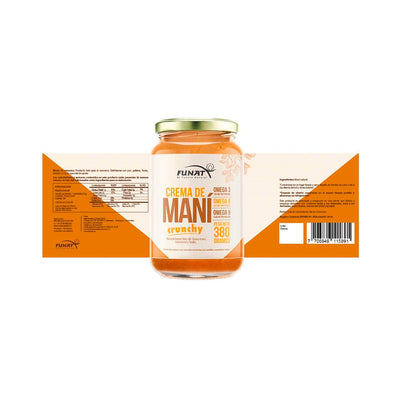 Crema de mani natural crunchy x 380 gr