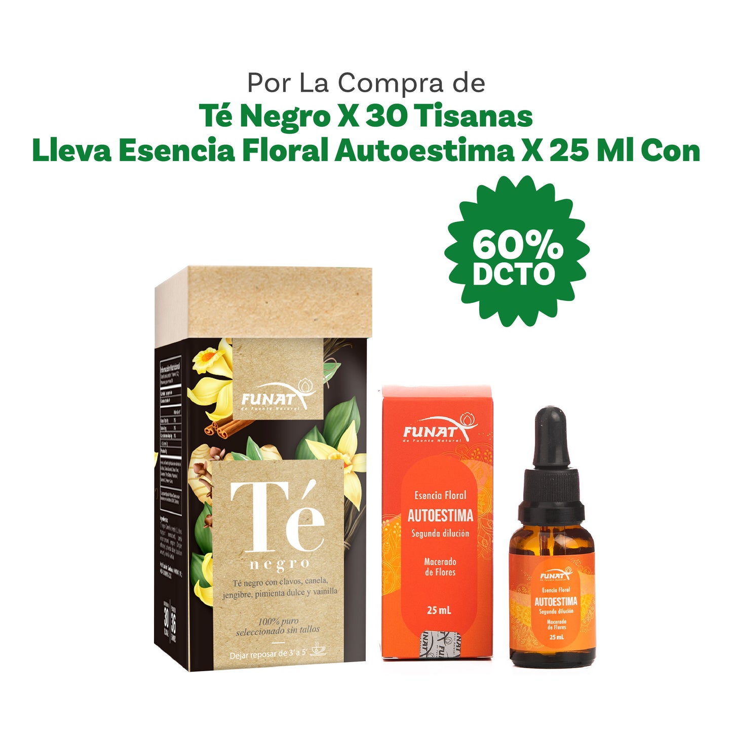 Te negro caja x 30 sobres lleva esencia floral autoestima 25 ml con un 60% off