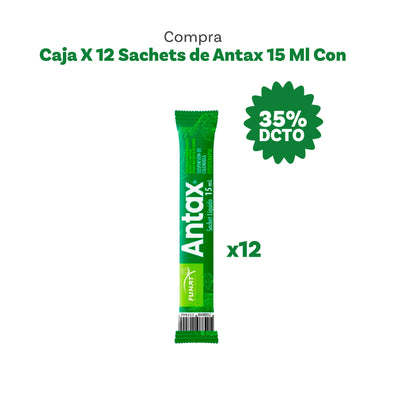 Lleva 12 sachets con el 35% dcto