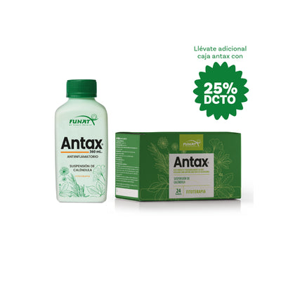 Compra un Antax 360 y lleva caja de 24 Antax sachet con 25% off