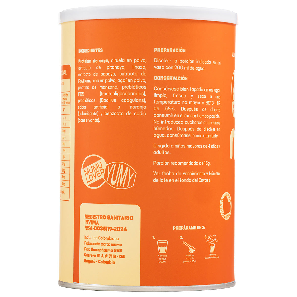 FIBRA PREBIÓTICA 450 GR MUMU