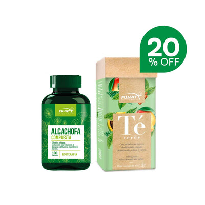 Por la compra de alcachofa compuesta x 100 capsulas lleva te verde adelgaz caja x 30 sobres con un 20% de descuento