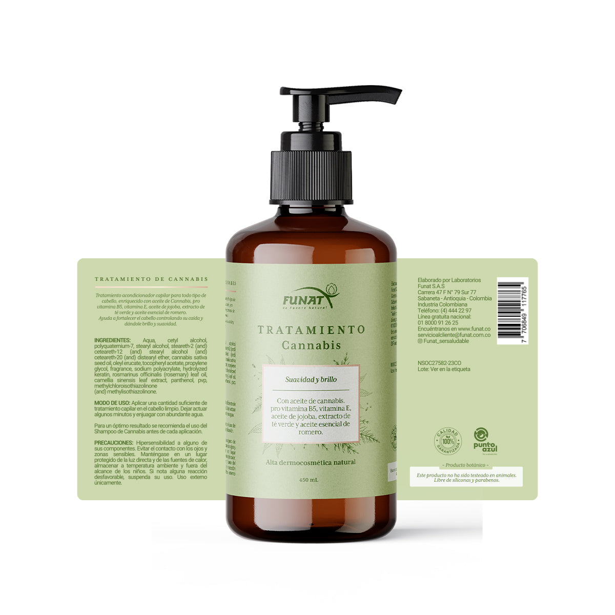 Tratam capilar cannabis funat x 450ml lleva shampoo de cannabis funat x 450gr