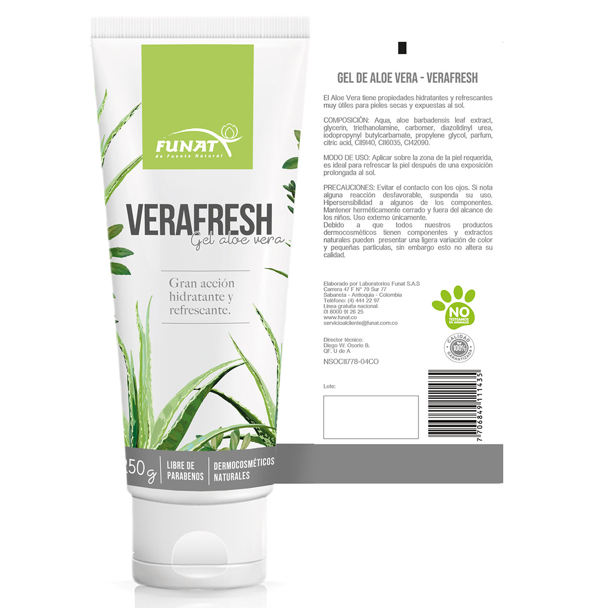 Gel de aloe vera (Verafresh) 250 g